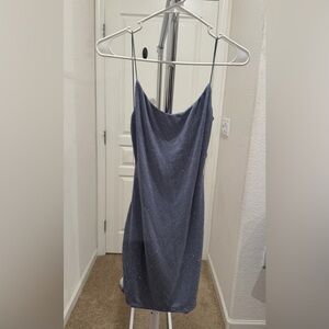 “Pre-Owned” Juniors Silver Glittery Mini Dress size7